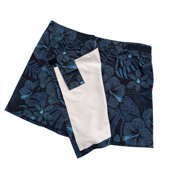 Ripskirt Hawaii Maui Moonlight Blue Floral Print Wrap Mini Skirt XL - Picture 3 of 7